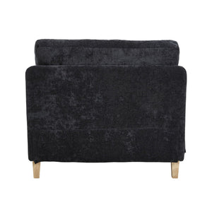 English Elm Foldable sofa bed recliner with three pillows, 3-in-1 convertible sleeper for small spaces, mid-century modern comfort Black W395P290560