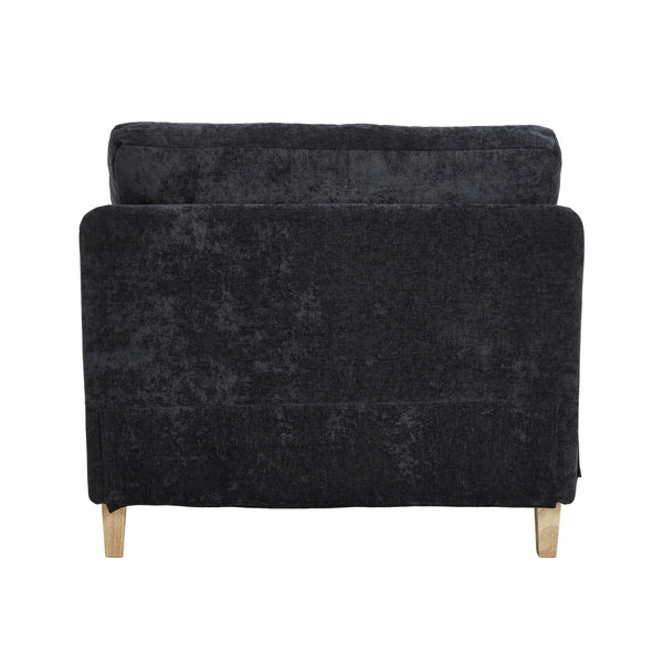 English Elm Foldable sofa bed recliner with three pillows, 3-in-1 convertible sleeper for small spaces, mid-century modern comfort Black W395P290560