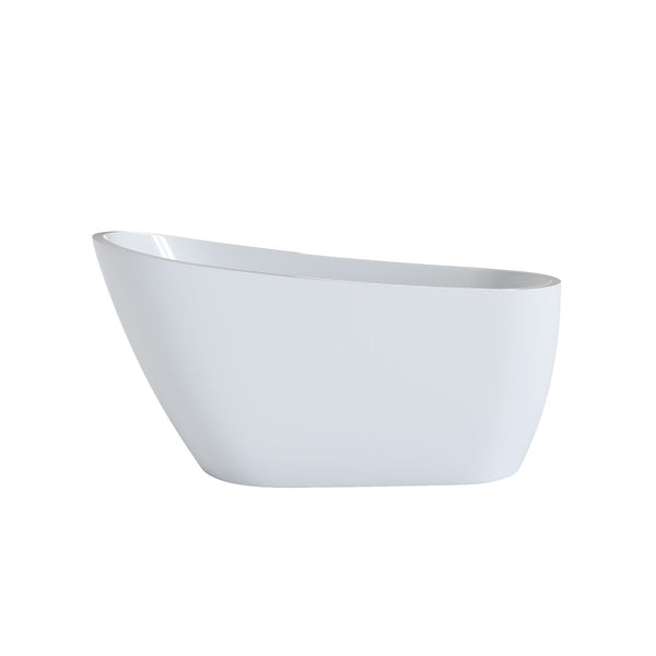 English Elm 55" Acrylic Freestanding Soaking Tub Glossy White Spa Style Deep Basin Bath W1920P386218