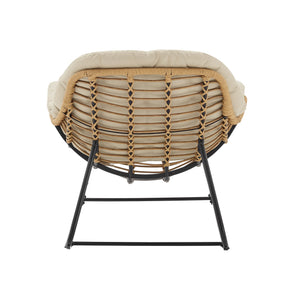 English Elm Benson 3-Piece Lounge Set Cream – Weatherproof PE Rattan, Tufted Cushions, Tempered Glass Table B365P397651