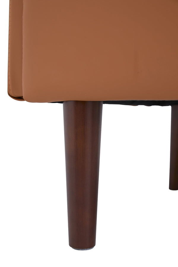 English Elm A Shell Shaped Pu Leather Accent Chair with Solid Wood Legs for Modern Living W2795P429849