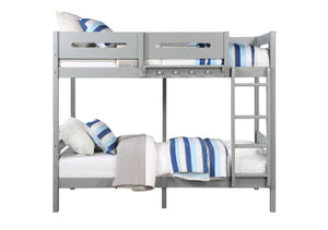 English Elm Edah Gray Twin/Twin Bunk Bed with Removable Ladder, Slat System, Easy Assembly, 330lb Capacity B2726S00332