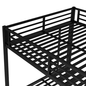 English Elm Queen Metal Bunk Bed With Twin Trundle - Stylish Space-Saving Solution For Shared Bedrooms Or Guests W1580S00131-GIGA
