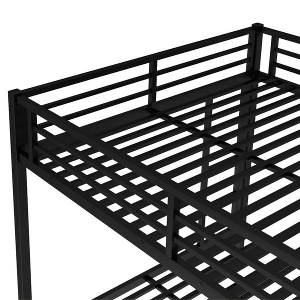 English Elm Queen Metal Bunk Bed With Twin Trundle - Stylish Space-Saving Solution For Shared Bedrooms Or Guests W1580S00131-GIGA