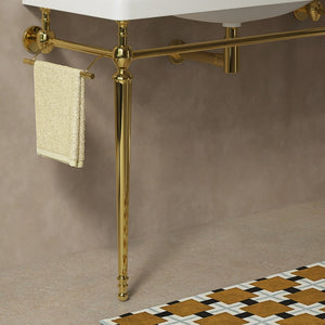 English Elm Vici 48 Inch Bathroom Vanity with Iron Legs and Gold Hardware Industrial Retro Style W2615P370908