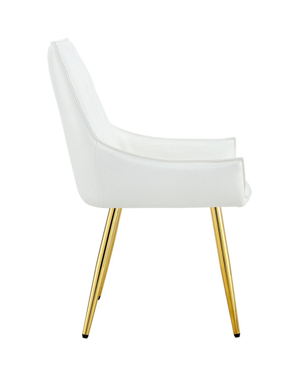 English Elm Crocodile Textured Pu Leather Accent Chair Diamond Tufted with Chrome Metal Legs W3493P456362