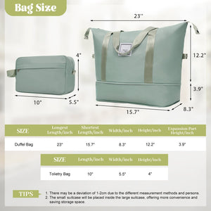 English Elm 6 Piece Hardshell Abs Travel Set with Spinner Wheels Combination Lock and Toiletry Bag Light Green N732P391465Y
