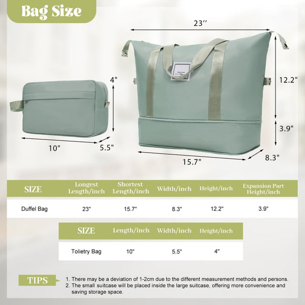 English Elm 6 Piece Hardshell Abs Travel Set with Spinner Wheels Combination Lock and Toiletry Bag Light Green N732P391465Y