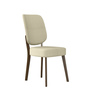English Elm Dellers Mid-century Upholstered Dining Chair Set Walnut Tapered Legs Foam Cushion Oatmeal B127P495084