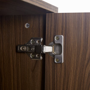 English Elm Cat Furniture Mid-Century Walnut 2‑in‑1 Litter Box Enclosure with Sisal Scratcher & Spring Door Storage N843P254861W