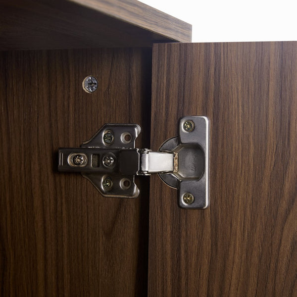 English Elm Cat Furniture Mid-Century Walnut 2‑in‑1 Litter Box Enclosure with Sisal Scratcher & Spring Door Storage N843P254861W