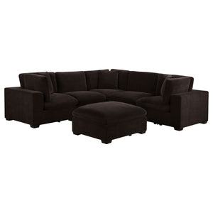 English Elm Murtagh Six Piece Modular Sectional Soft Fabric Lounge Sofa with Tapered Wooden Legs B062S01582