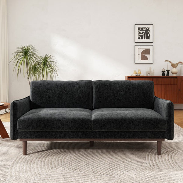 English Elm Modern Chenille Loveseat with Pocket Spring Cushions and Rubberwood Legs for Living Room N763P347228B