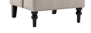 English Elm 1pc Wingback Accent Chair Diamond Tufted Polyester Upholstery Parlor Inspired Seating Beige B011P202558