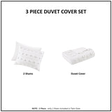 Intelligent Design Lucy Modern/Contemporary Clip Jacquard Duvet Cover Set ID12-2191 Ivory