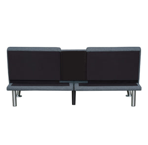 English Elm Modern Tufted Charcoal Futon Sofa Bed with Usb Charging and Built-in Cupholders B011P484416