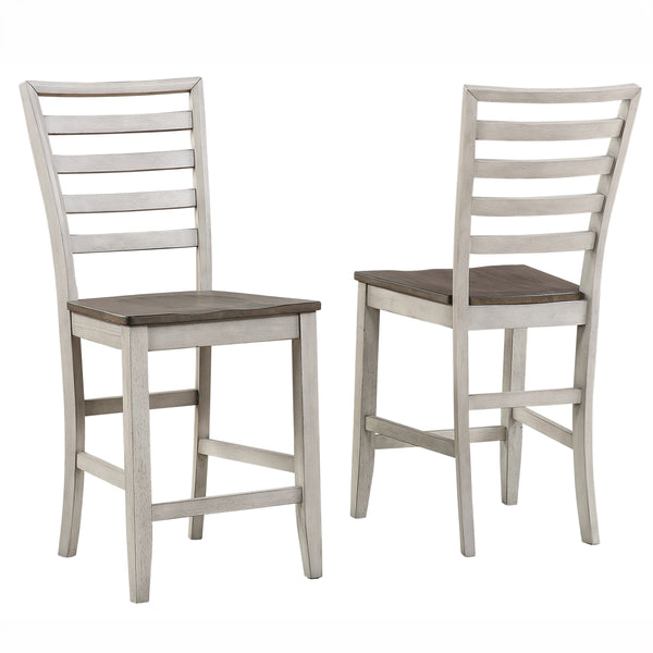 English Elm Steve Silver - Abacus 5-Piece Counter Height Dining Set with Double Drop Leaf, Ladderback Chairs, Smoke Grey Finish B081S00087