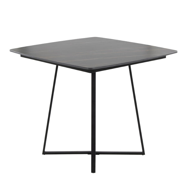 English Elm Dinette Square Ceramic Top Dining Table with Gold Metal Base for Small Spaces B202P471540