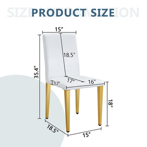 English Elm Set of 4 White Pu Leather Dining Chairs with Black Steel Legs for Modern Interiors W1151P269053
