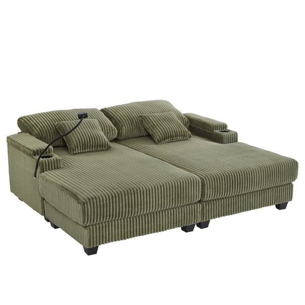 English Elm Swivel Barrel Accent Chair Chenille Tufted Round Club Seat for Living Room Lounge Green N719S002270F