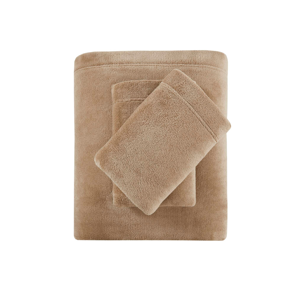 English Elm 4 Pcs Queen Micro Plush Sheet Set - Ultra-Soft Taupe Bedding For Year-Round Cozy Comfort & Style B035P319764