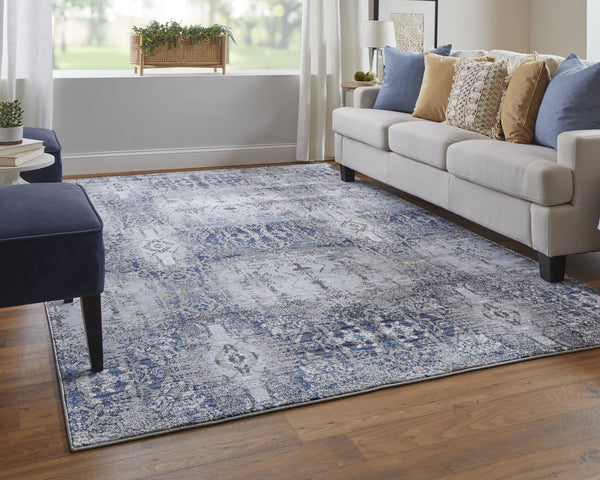 Feizy Rugs Gaspar Modern Bohemian Distressed Rug - Stunning Abstract Designs, Durable & Stain Resistant For Every Home Blue,Gray,Taupe Polypropylene,Polyester 7873834flblslgp18