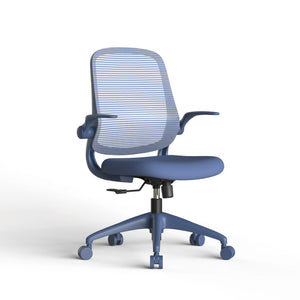 English Elm Ergonomic Mesh Back Task Chair with Flip Armrests High Density Foam Seat 500lb Capacity Blue W5280P464458