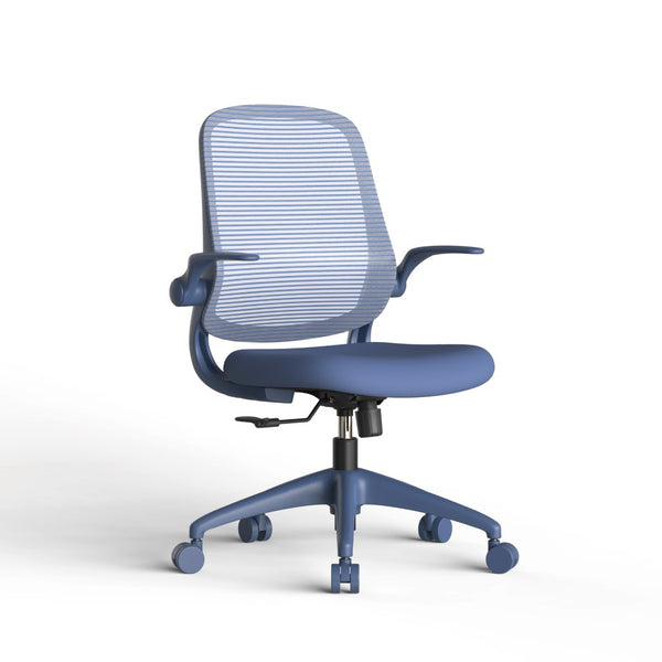 English Elm Ergonomic Mesh Back Task Chair with Flip Armrests High Density Foam Seat 500lb Capacity Blue W5280P464458