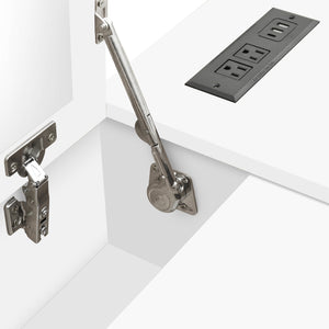 English Elm Full Wooden Platform Bed With 6 Drawers, Shelves & Dressing Table - Stylish Storage Solution! N820S00059K