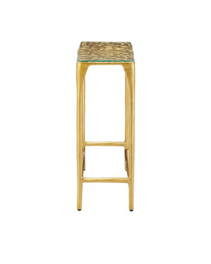 Currey & Company Honeycomb Gold Console Table By Marjorie Skouras – Artistic Aluminum Design With Unique Honeycomb Pattern Gold Cast Aluminum ,Glass 4000-0232-currey-company