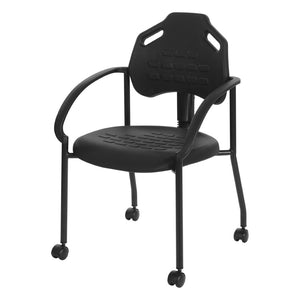 OSP Home Furnishings Guest Chair with Urethane Shell Lumbar Support and Casters for Office Reception Areas KH81392