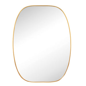 English Elm 30x40 Oval Wall Mirror Slim Metal Frame Distortion Free Glass Bathroom Entryway Accent Gold W2203P476482