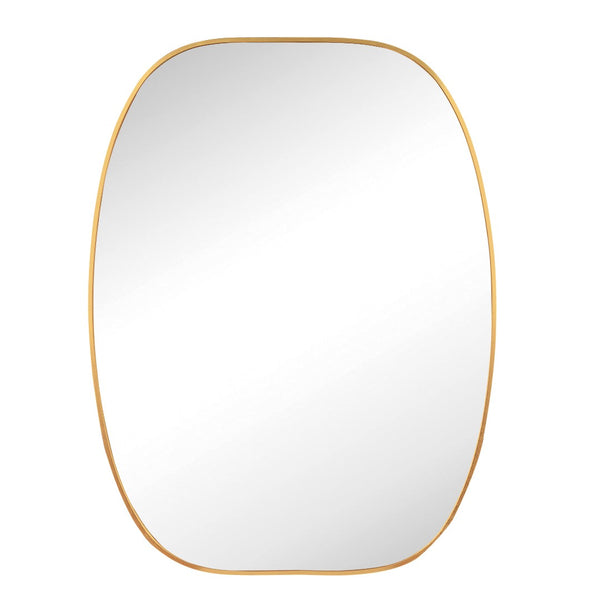 English Elm 30x40 Oval Wall Mirror Slim Metal Frame Distortion Free Glass Bathroom Entryway Accent Gold W2203P476482
