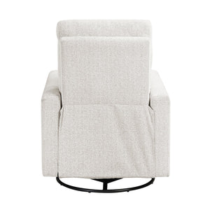 English Elm Contemporary Olathe Swivel Gliding Recliner Chair in Quartz Chenille with Smooth 360° Motion Comfort Off White 31 L x 30.5 W x 26 H B011P396183