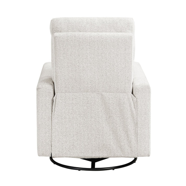 English Elm Contemporary Olathe Swivel Gliding Recliner Chair in Quartz Chenille with Smooth 360° Motion Comfort Off White 31 L x 30.5 W x 26 H B011P396183