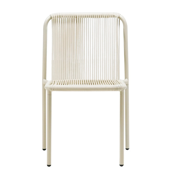 English Elm Christopher Knight Home® - Burgess Outdoor Stacking Dining Chair set of 4 — UV-Resistant PE Rattan with Iron Frame, Weatherproof Elegance White 26.8 L x 22 W x 21.3 H N776P307914W