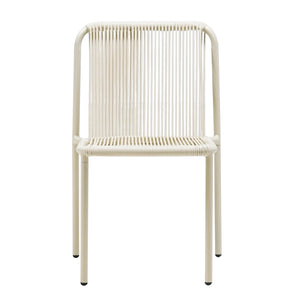 English Elm Christopher Knight Home® - Burgess Weather-Resistant Outdoor Stacking Dining Chair Set of 2 — UV-Proof PE Rattan with Iron Frame White 23.75 L x 20.9 W x 19.5 H N776P234186W