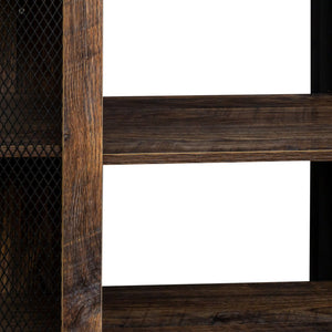 English Elm TV Industrial Farmhouse Stand with Metal Frame and Open Shelves for Large TVs, Durable Storage Unit Espresso W331S00123