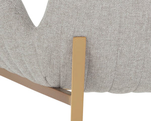 Sunpan LUCANO Dining Armchair - Contemporary Belfast Heather Grey Seat with Gold Legs for Stylish Comfort 106694