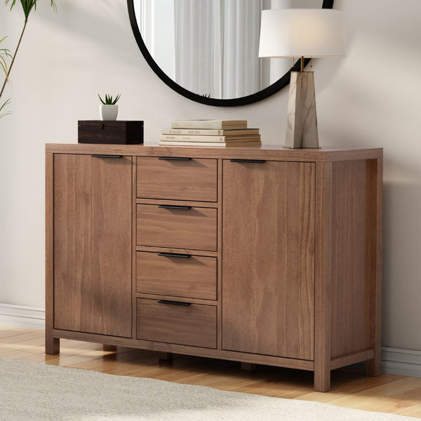 English Elm Hollander Solid Wood Buffet Sideboard with Drawers and Cabinets for Dining Rooms B136P439011