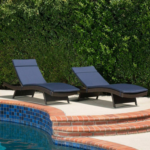 English Elm Christopher Knight Home® - 52005.00Cush-Nvy Stylish Navy Chaise Lounge Cushion – Water-Resistant, Durable, And Securely Fits Most Loungers N775P230263N