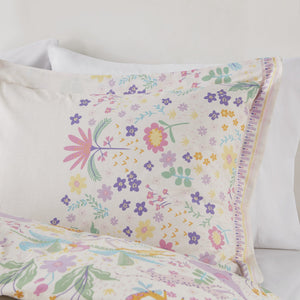 English Elm 3 Pcs Twin Floral Reversible Comforter Set In Purple - Cozy Cotton Bedding With Throw Pillow Included B035P319908