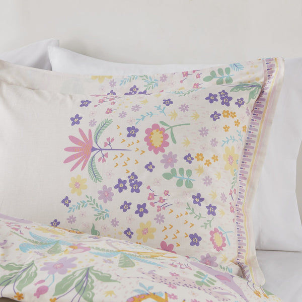 English Elm 3 Pcs Twin Floral Reversible Comforter Set In Purple - Cozy Cotton Bedding With Throw Pillow Included B035P319908