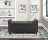 OSP Home Furnishings Crowder Storage Bench Charcoal