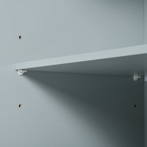 English Elm K&K Fluted Kitchen Island Cart with Tilt-Out Trash, Charging Station, Hidden Wheels & Ample Storage Grey+Blue N707P221571G