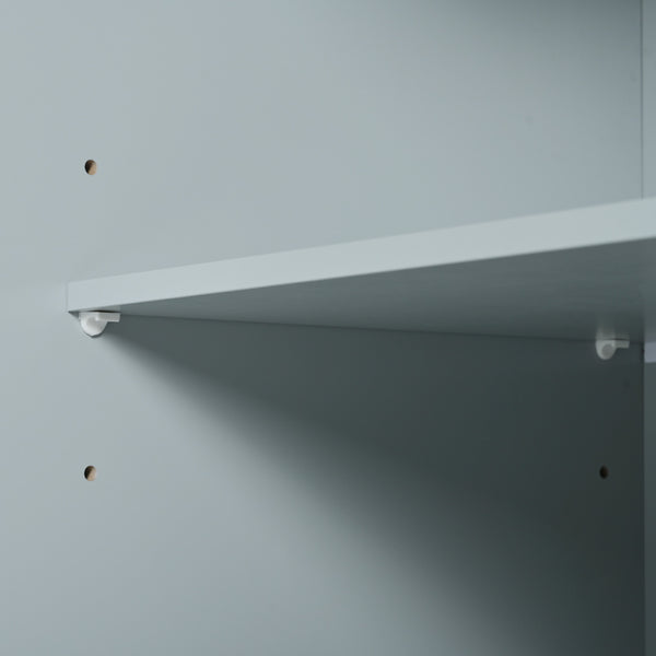 English Elm K&K Fluted Kitchen Island Cart with Tilt-Out Trash, Charging Station, Hidden Wheels & Ample Storage Grey+Blue N707P221571G