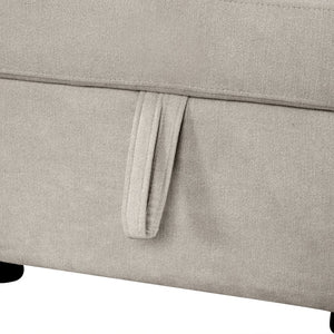 English Elm 109" U-shaped Sectional Sofa Pull-out Bed with Storage Chaise, USB Ports, Pocket Spring Comfort Beige N719S001550A