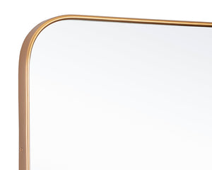 Sunpan Calabasas Wall Mirror - Sleek Minimalist Design with Unique Artisanal Craftsmanship for Modern Spaces Brass
