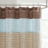 Madison Park Amherst Transitional Faux Silk Shower Curtain MP70-220 Blue