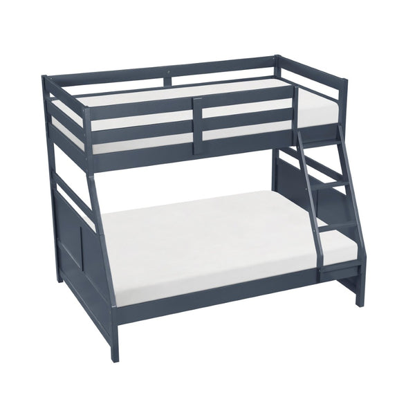 English Elm Bunk Bed Twin Over Solid Wood Frame with Guard Rails for Kids Shared Rooms Navy Blue B011S02316